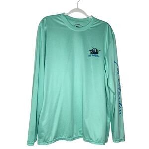 Joe Marlin Unwind South Of Salty Relaxed Fit Long Sleeve Shirt Mens Large